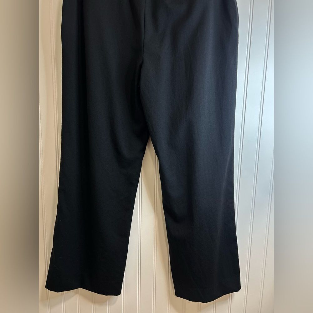 346 Brooks Brothers stretch Women's Elegant Black Wide Leg Trouser.98%wool - Picture 4 of 16